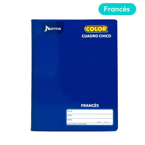 Cuaderno Cosido Frances Cuadro Chico Norma Color Azul 100 Hojas