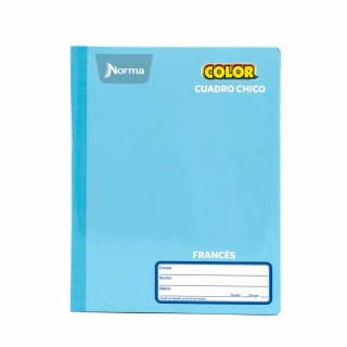 Cuaderno Cosido Frances Cuadro Chico Norma Color Azul Claro 100 Hojas