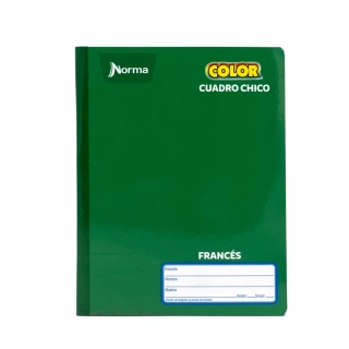 Cuaderno Cosido Frances Cuadro Chico Norma Color Verde 100 Hojas