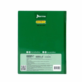 Cuaderno Cosido Frances Cuadro Chico Norma Color Verde 100 Hojas