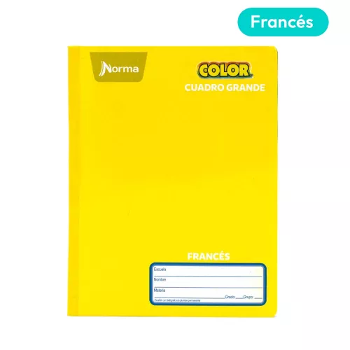 Cuaderno Cosido Frances Cuadro Grande Norma Color Amarillo 100 Hojas