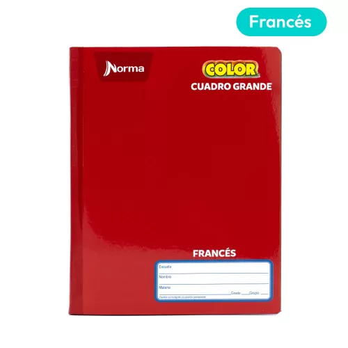 Cuaderno Cosido Frances Cuadro Grande Norma Color Rojo 100 Hojas