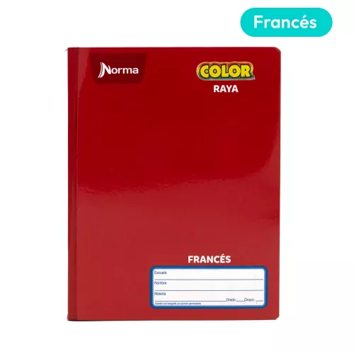 Cuaderno Cosido Frances Raya Norma Color Rojo 100 Hojas