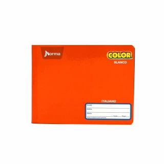 Cuaderno Cosido Italiano Blanco Norma Color Anaranjado 100 Hojas