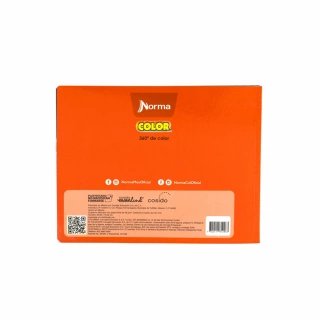 Cuaderno Cosido Italiano Blanco Norma Color Anaranjado 100 Hojas