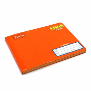 Cuaderno Cosido Italiano Blanco Norma Color Anaranjado 100 Hojas