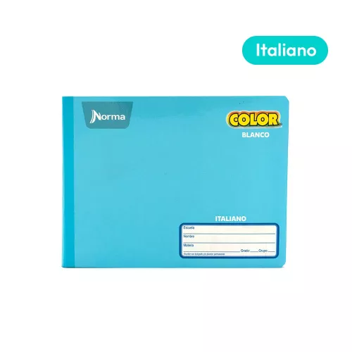 Cuaderno Cosido Italiano Blanco Norma Color Azul claro 100 Hojas