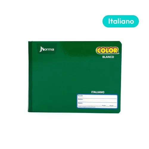 Cuaderno Cosido Italiano Blanco Norma Color Verde 100 Hojas