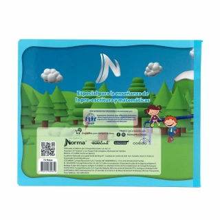 Cuaderno Cosido Italiano Cuadritos C Mi primer cuaderno Norma Marco Azul 72 Hojas