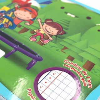 Cuaderno Cosido Italiano Cuadritos C Mi primer cuaderno Norma Marco Azul 72 Hojas