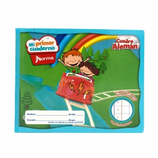 Cuaderno Cosido Italiano Cuadro Aleman Mi primer cuaderno Norma Marco Azul 72 Hojas