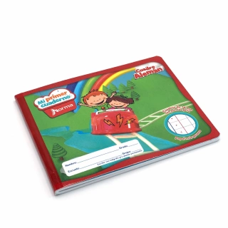 Cuaderno Cosido Italiano Cuadro Aleman Mi primer cuaderno Norma Marco Rojo 72 Hojas