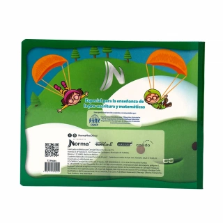 Cuaderno Cosido Italiano Cuadro Aleman Mi primer cuaderno Norma Marco Verde 72 Hojas