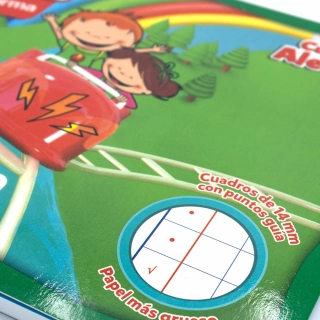 Cuaderno Cosido Italiano Cuadro Aleman Mi primer cuaderno Norma Marco Verde 72 Hojas