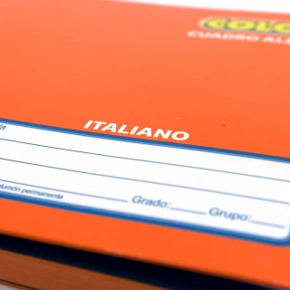 Cuaderno Cosido Italiano Cuadro Aleman Norma Color Anaranjado 100 Hojas