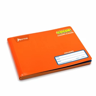 Cuaderno Cosido Italiano Cuadro Aleman Norma Color Anaranjado 100 Hojas