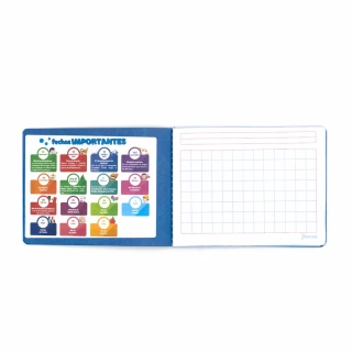 Cuaderno Cosido Italiano Cuadro Aleman Norma Color Azul 100 Hojas