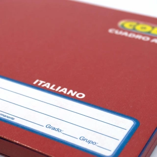 Cuaderno Cosido Italiano Cuadro Aleman Norma Color Rojo 100 Hojas