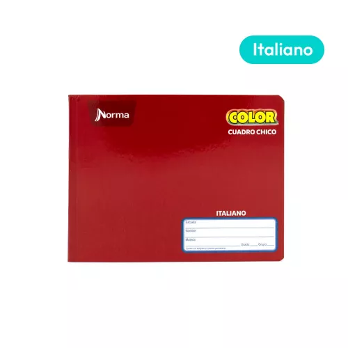 Cuaderno Cosido Italiano Cuadro Chico Norma Color Rojo 100 Hojas
