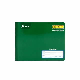 Cuaderno Cosido Italiano Cuadro Chico Norma Color Verde 100 Hojas