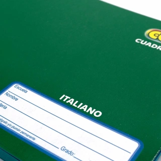 Cuaderno Cosido Italiano Cuadro Chico Norma Color Verde 100 Hojas