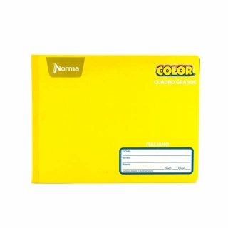 Cuaderno Cosido Italiano Cuadro Grande Norma Color Amarillo 100 Hojas
