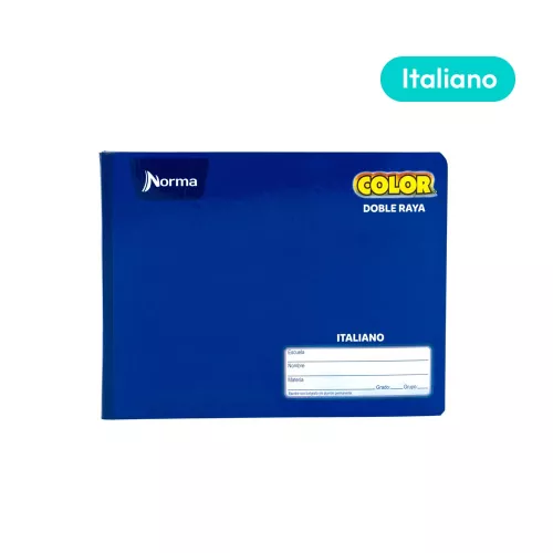 Cuaderno Cosido Italiano Doble Raya Norma Color Azul 100 Hojas