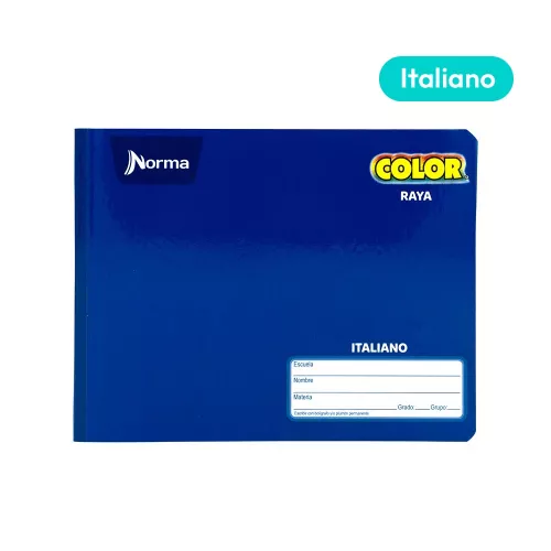 Cuaderno Cosido Italiano Raya Norma Color Azul 100 Hojas