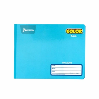 Cuaderno Cosido Italiano Raya Norma Color Azul claro 100 Hojas