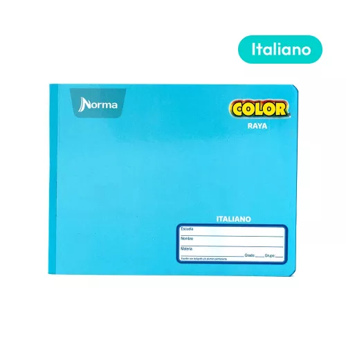 Cuaderno Cosido Italiano Raya Norma Color Azul claro 100 Hojas