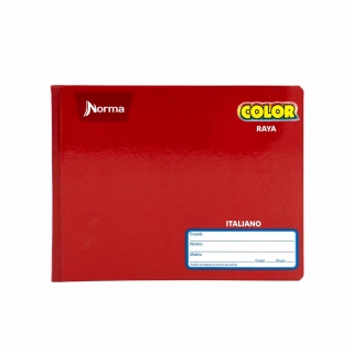 Cuaderno Cosido Italiano Raya Norma Color Rojo 100 Hojas
