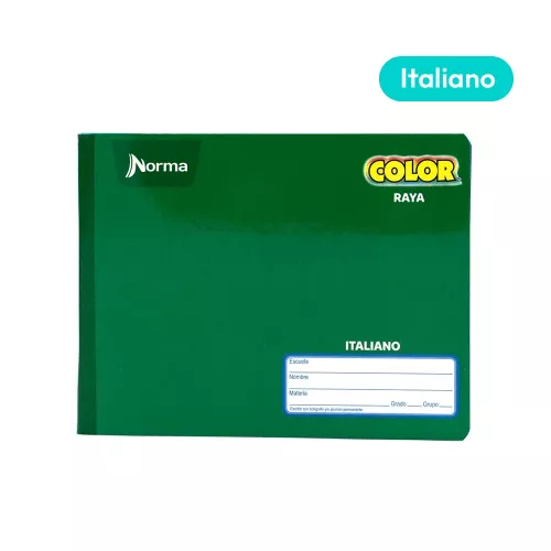 Cuaderno Cosido Italiano Raya Norma Color Verde 100 Hojas