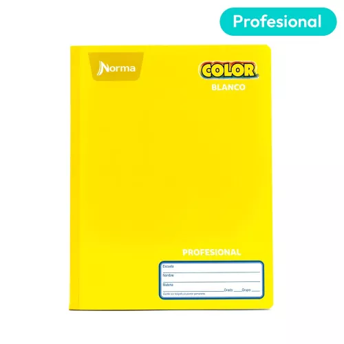 Cuaderno Cosido Profesional Blanco Norma Color Amarillo 100 Hojas
