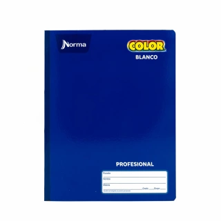 Cuaderno Cosido Profesional Blanco Norma Color Azul 100 Hojas
