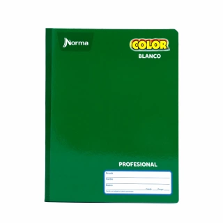 Cuaderno Cosido Profesional Blanco Norma Color Verde 100 Hojas