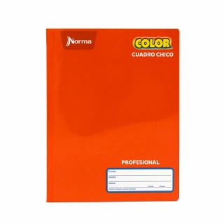Cuaderno Cosido Profesional Cuadro Chico Norma Color Anaranjado 100 Hojas