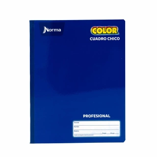 Cuaderno Cosido Profesional Cuadro Chico Norma Color Azul 100 Hojas