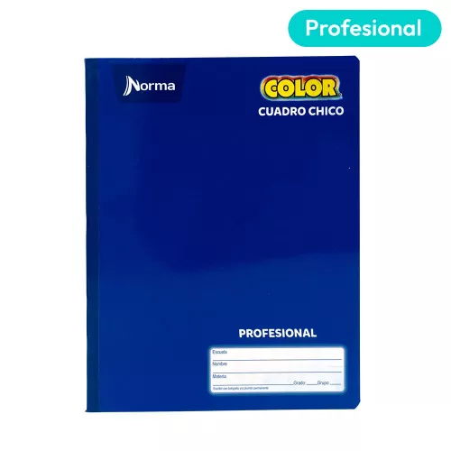 Cuaderno Cosido Profesional Cuadro Chico Norma Color Azul 100 Hojas