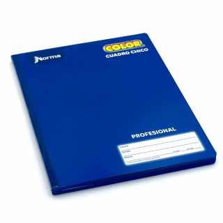 Cuaderno Cosido Profesional Cuadro Chico Norma Color Azul 100 Hojas