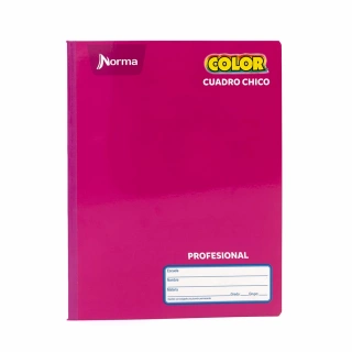 Cuaderno Cosido Profesional Cuadro Chico Norma Color Fucsia 100 Hojas