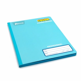 Cuaderno Cosido Profesional Cuadro Grande Norma Color Azul claro 100 Hojas