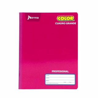 Cuaderno Cosido Profesional Cuadro Grande Norma Color Fucsia 100 Hojas