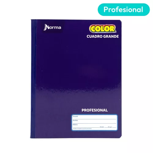 Cuaderno Cosido Profesional Cuadro Grande Norma Color Morado 100 Hojas