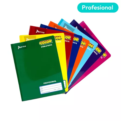 Cuaderno Cosido Profesional Doble Raya 100 Hojas Norma Color