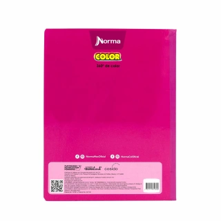 Cuaderno Cosido Profesional Doble Raya Norma Color Fucsia 100 Hojas