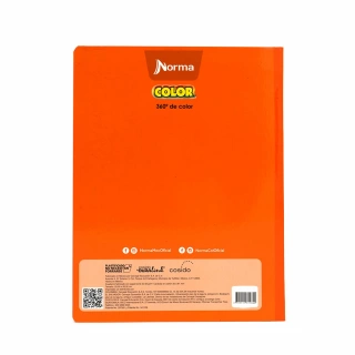 Cuaderno Cosido Profesional Raya Norma Color Anaranjado 100 Hojas