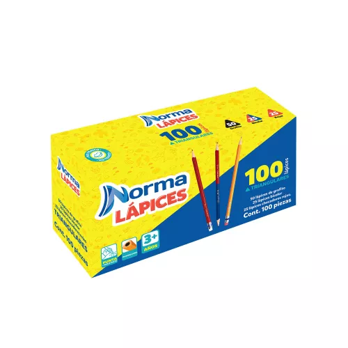 Dispensador de Lápices 2HB 100 pzs. (50 Grafitos, 25 Checadores Rojos y 25 Bicolores)
