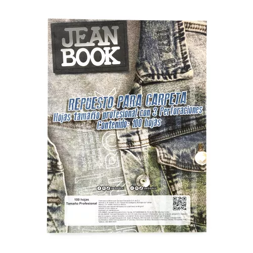 Hojas Repuesto Carpeta Profesional Jean Book Revolution 100H