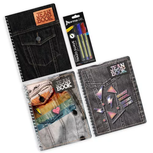 Kit de cuadernos Jean Book C5 + Boligrafos