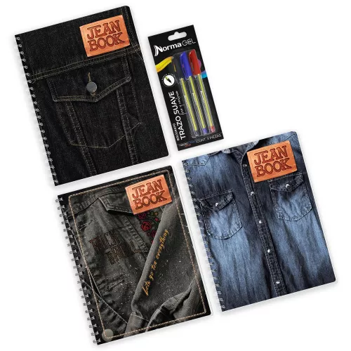 Kit de cuadernos Jean Book C7 + Boligrafos